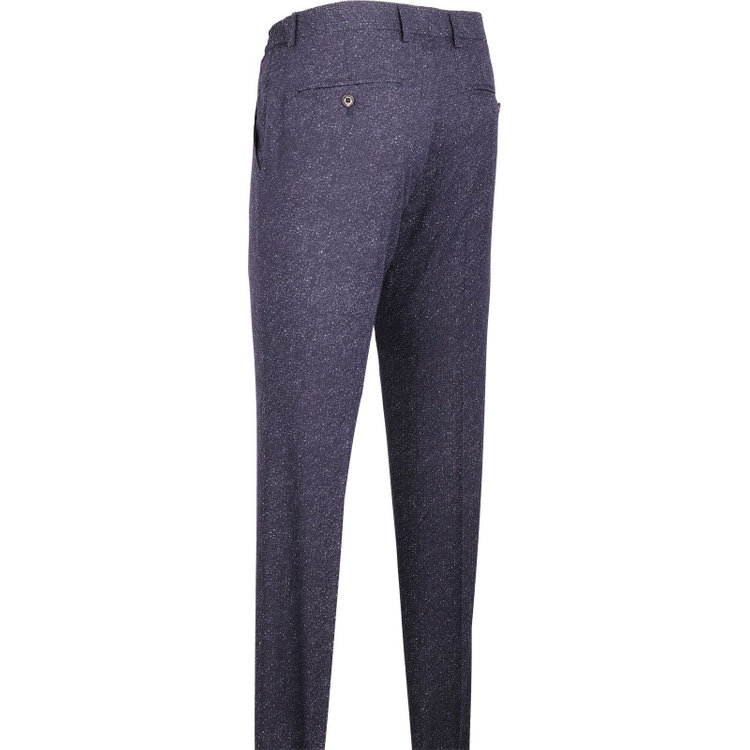 スタンリーブラッカ 【stanley blacker】【春夏】1タックスラックス/ネイビー×デニムプリント/ウエストシャーリング仕様/ストレッチ ネイビー系(紺)