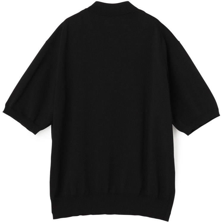 ジョンピアース 【JOHN PEARSE comfort navy】【半袖】ニットポロ/ブラック 黒