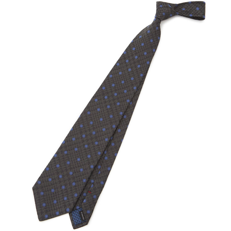 ドナートヴィンチ 【Donato Vinci Italy】シルク小紋柄ネクタイ 8.5cm幅/グレー/MADE IN JAPAN その他