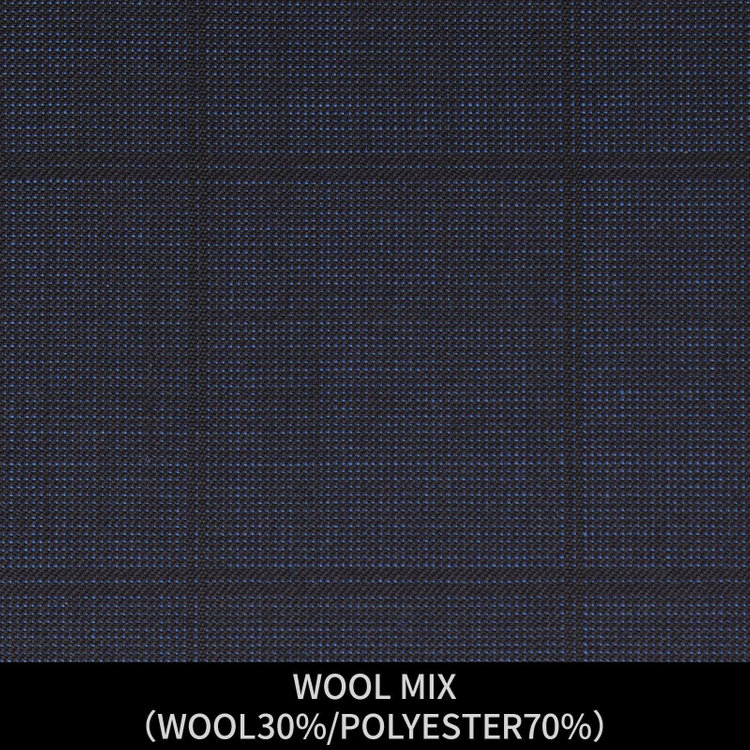 ジョンピアース 【パターンオーダー】【JOHN PEARSE WHITE 4釦1掛ダブル】【秋冬】スーツ/WOOL MIX/ネイビー×チェック(WOOL30%/POLYESTER70%) ネイビー系(紺)