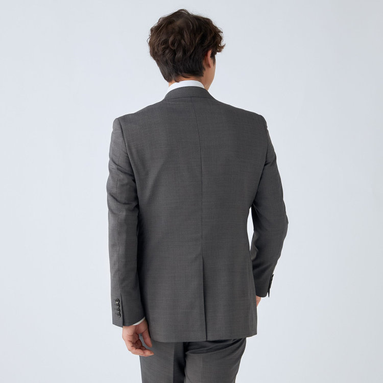 ＪＰセレクトライン 【JOHN PEARSE Black SELECT LINE】【春夏】2釦シングルスーツ/グレー×ストライプ/SHOWER CLEAN グレー中間