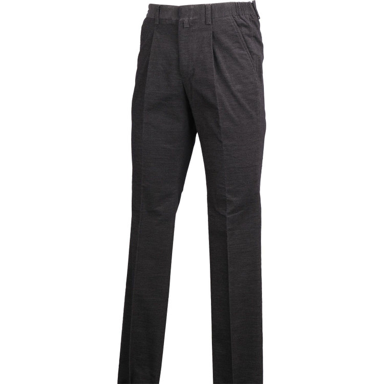 スタンリーブラッカ 【stanley blacker new york】【秋冬】1タックスラックス/ブラック×コーデュロイ/シャーリング仕様/ストレッチ/※裾直し必要 ブラック系(黒)