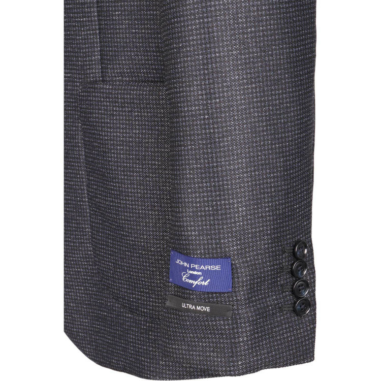 ＪＰコンフォート ネイビー 【JOHN PEARSE comfort navy】【春夏】機能性ポリエステル 2釦シングルジャケット/ネイビー×チェック/ULTRA MOVE ネイビー系(紺)