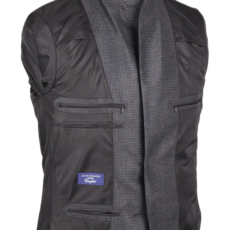 ＪＰコンフォート ネイビー 【JOHN PEARSE comfort navy】【春夏】機能性ポリエステル 2釦シングルジャケット/ネイビー×チェック/ULTRA MOVE ネイビー系(紺)