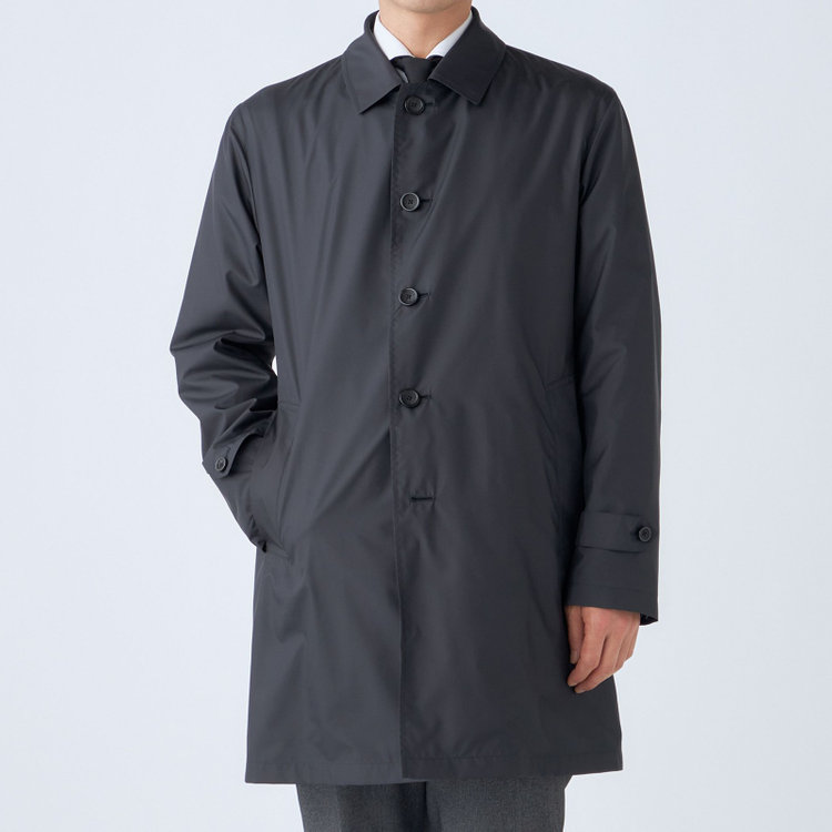 ソノタ（KONAKA用） 【BALLESTRINO】【春】スプリングコート/ブラック/アクアベルUT「防花粉」「透湿」「防風」「撥水」 紺中間