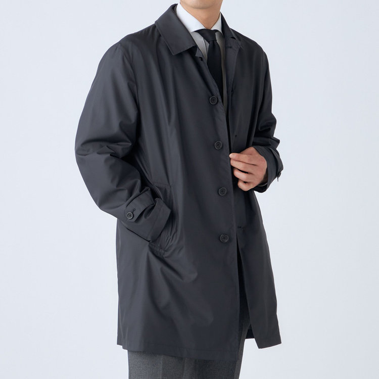 ソノタ（KONAKA用） 【BALLESTRINO】【春】スプリングコート/ブラック/アクアベルUT「防花粉」「透湿」「防風」「撥水」 紺中間