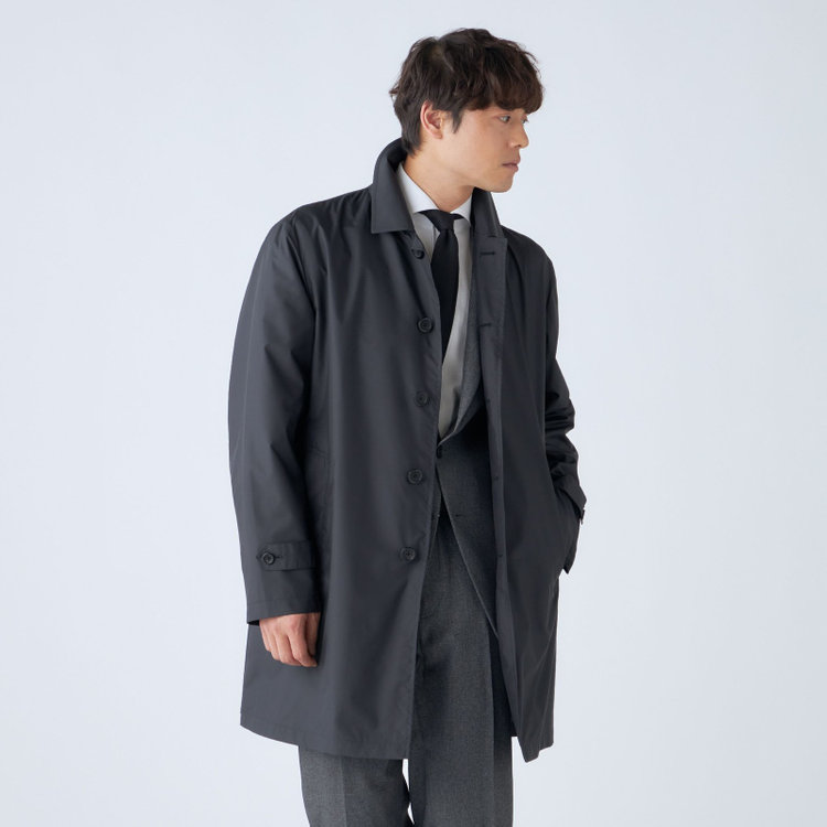ソノタ（KONAKA用） 【BALLESTRINO】【春】スプリングコート/ブラック/アクアベルUT「防花粉」「透湿」「防風」「撥水」 紺中間
