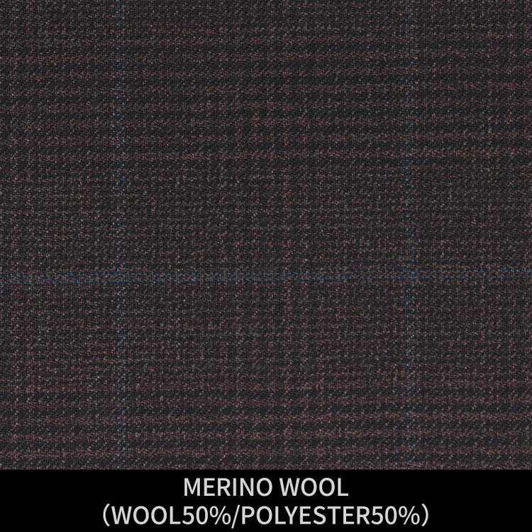 ジョンピアース 【パターンオーダー】【JOHN PEARSE WHITE 4釦1掛ダブル】【秋冬】スーツ/MERINO WOOL/ブラウン×チェック(WOOL50%/POLYESTER50%) ブラウン系(茶)