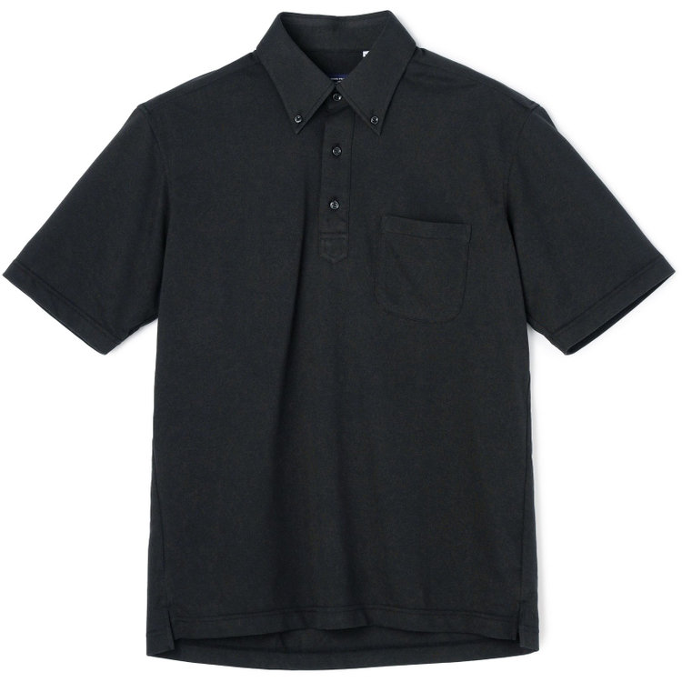 ＪＰコンフォート ネイビー 【半袖】【JOHN PEARSE comfort navy】【ノーアイロン】ボタンダウンビズポロシャツ プルオーバータイプ/ブラック/ULTRA MOVE/ニット素材 黒