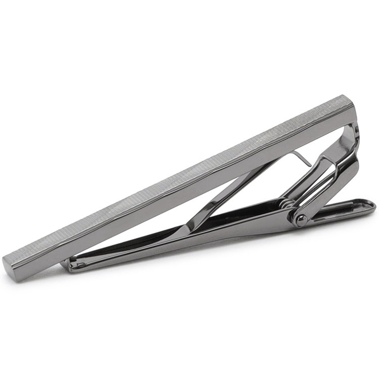 ジョンピアース 【JOHN PEARSE London】ネクタイピン/ブラックシルバー/55mm×4mm 黒