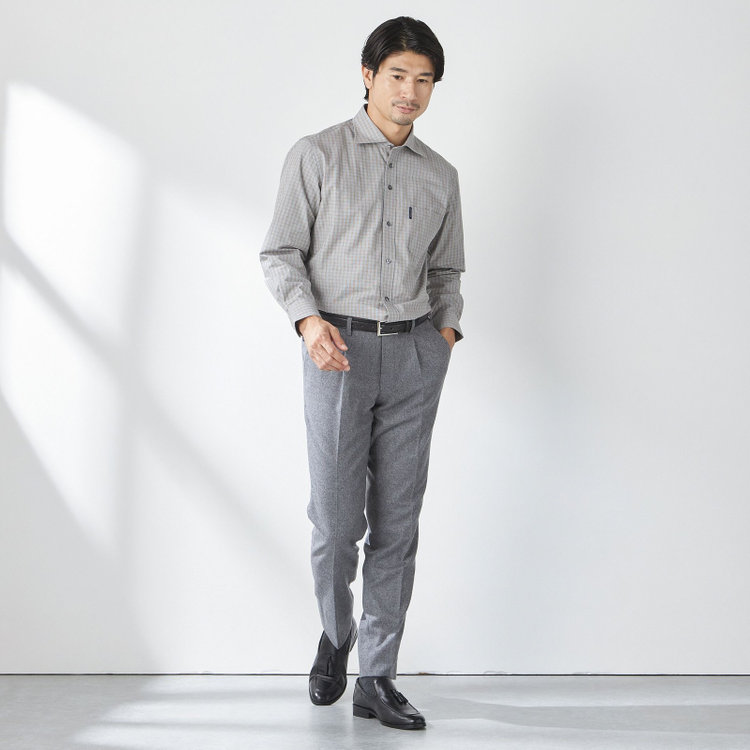 スタンリーブラッカ 【stanley blacker new york】【秋冬】ライトフランネルパンツ/※裾上げ必要 グレー淡色