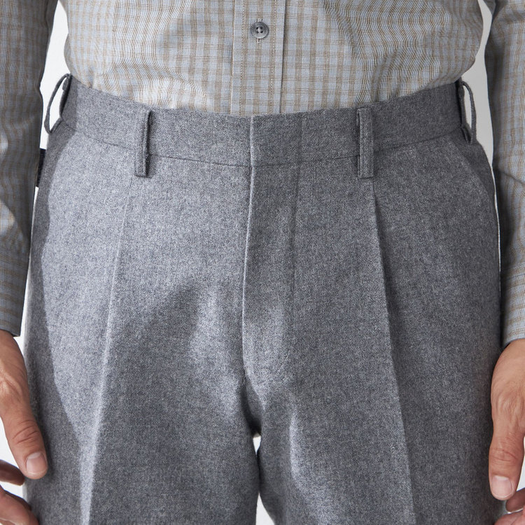 スタンリーブラッカ 【stanley blacker new york】【秋冬】ライトフランネルパンツ/※裾上げ必要 グレー淡色