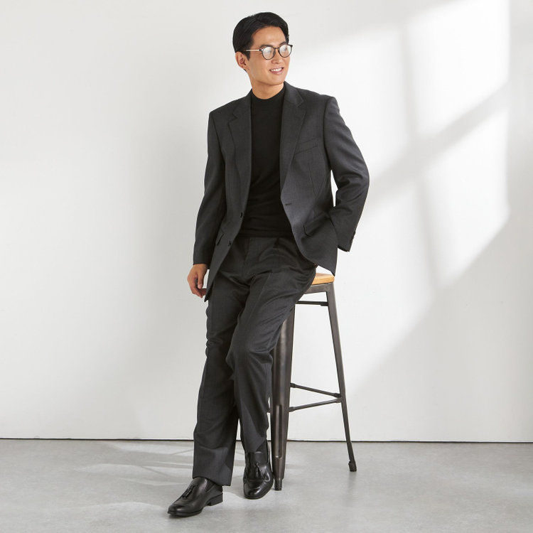 ドナートヴィンチ 【Donato Vinci Italy】【秋冬】2釦シングルスーツ 1タック/グレー/REAL GRAY COLLECTION/NEW ZEALAND LIMITED WOOL/※裾上げ必要 グレー濃色