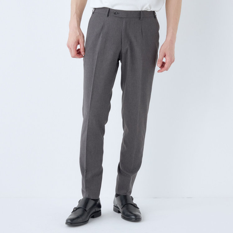 ＪＰ コンフォート 【JOHN PEARSE comfort】【春夏】2釦シングルスーツ ショートタック/グレー/パッチポケット/ウエストシャーリング仕様/※パンツ裾上げ済み仕様 グレー濃色