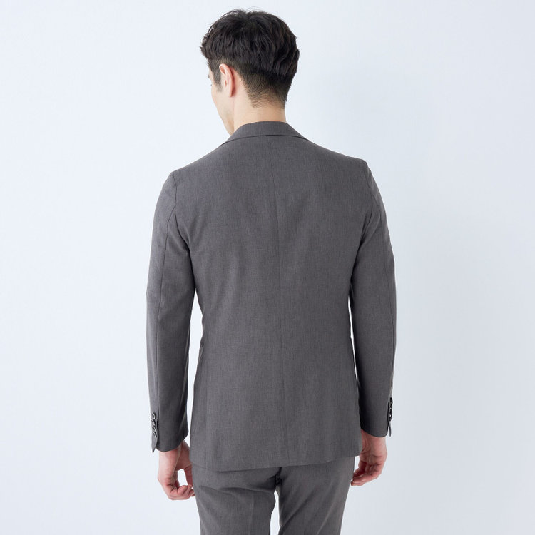 ＪＰ コンフォート 【JOHN PEARSE comfort】【春夏】2釦シングルスーツ ショートタック/グレー/パッチポケット/ウエストシャーリング仕様/※パンツ裾上げ済み仕様 グレー濃色