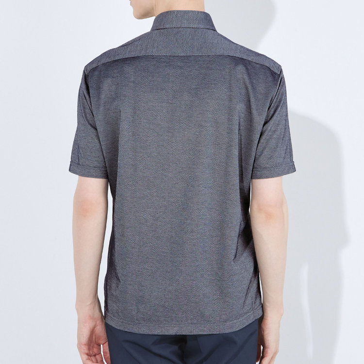 ＪＰコンフォート ネイビー 【半袖】【JOHN PEARSE comfort navy】【ノーアイロン】ボタンダウンビズポロシャツ プルオーバータイプ/ネイビーグレー/ULTRA MOVE/ニット素材 青濃色