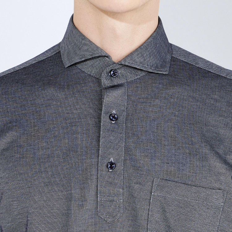 ＪＰコンフォート ネイビー 【半袖】【JOHN PEARSE comfort navy】【ノーアイロン】ボタンダウンビズポロシャツ プルオーバータイプ/ネイビーグレー/ULTRA MOVE/ニット素材 青濃色