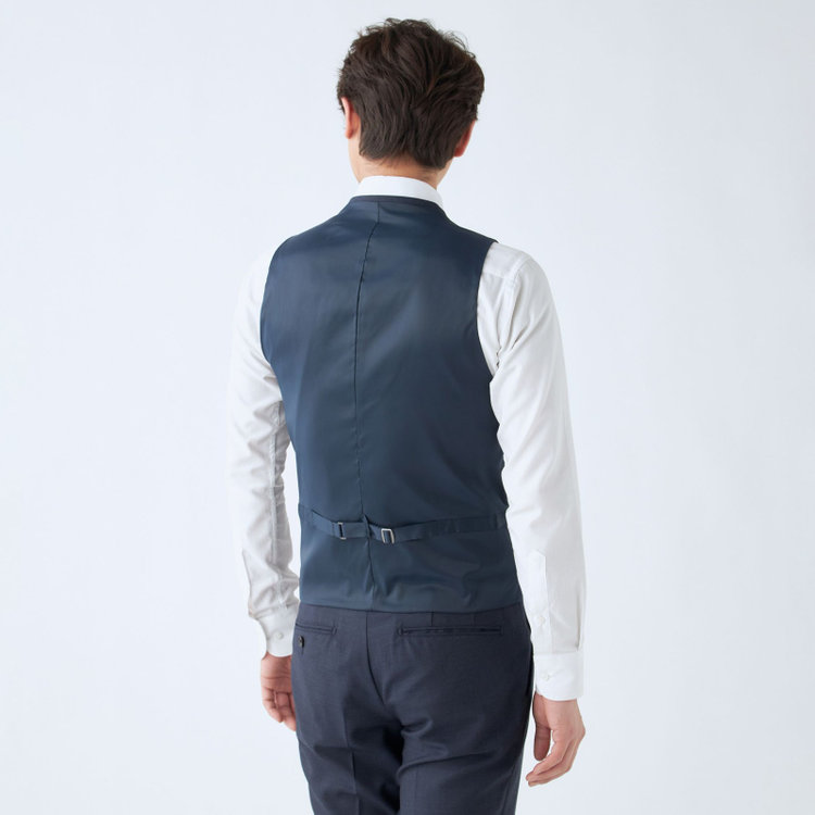 ＪＰ コンフォート 【JOHN PEARSE comfort】【年間】7WAY コーディネイトパンツ付き/2釦シングルスリーピーススーツ ショートタック/ネイビー×ソリッド+グレーパンツ/ウエストシャーリング/ウォッシャブル/ストレッチ/ULTRA MOVEM/※裾上げ必要 紺中間