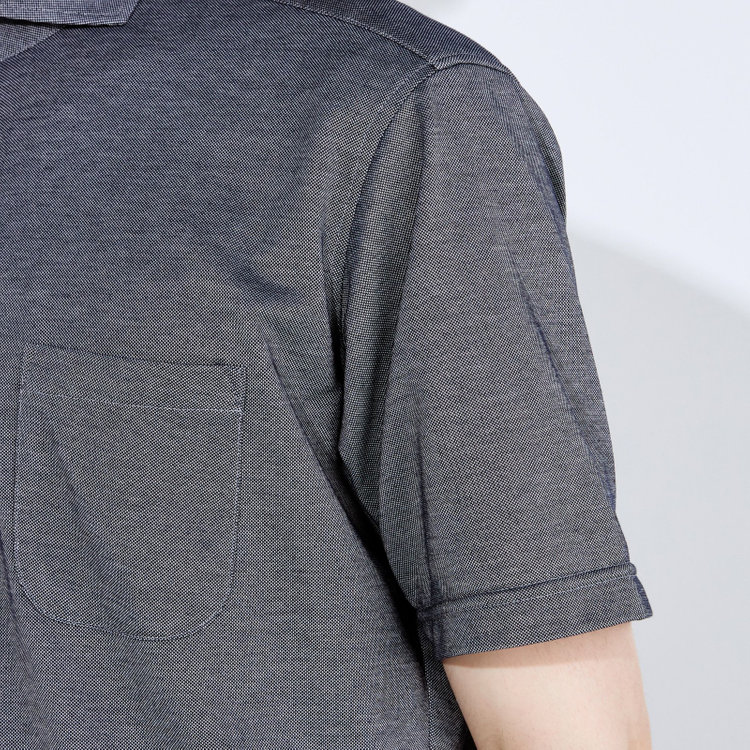 ＪＰコンフォート ネイビー 【半袖】【JOHN PEARSE comfort navy】【ノーアイロン】ボタンダウンビズポロシャツ プルオーバータイプ/ネイビーグレー/ULTRA MOVE/ニット素材 青濃色