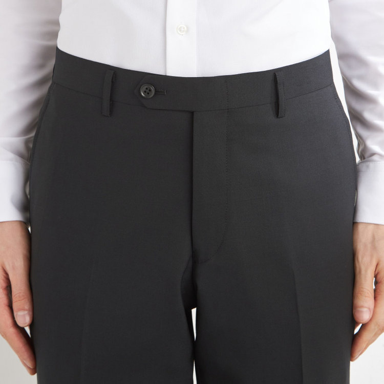 ジョンピアース 【JOHN PEARSE Black SELECT LINE】【年間】0タックパンツ/ブラック×ソリッド/ULTRA TOUGH S/SHOWER CLEAN/※裾直し必要 黒