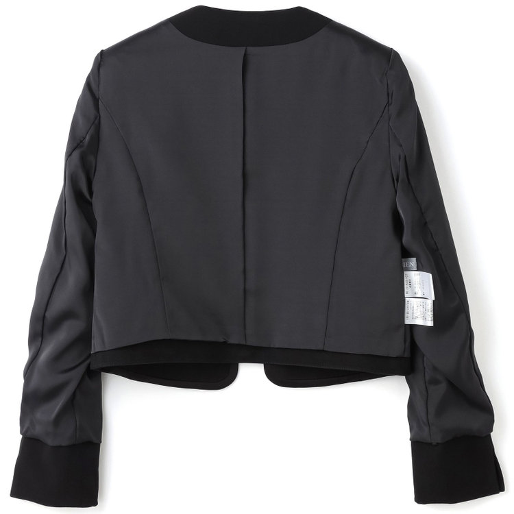 ＢＩＥＮ ＢＥＬＬＥ 【BIEN BELLE】【年間】【ウォッシャブル】ノーカラーサテン縁取りアンサンブルレディースフォーマル 黒