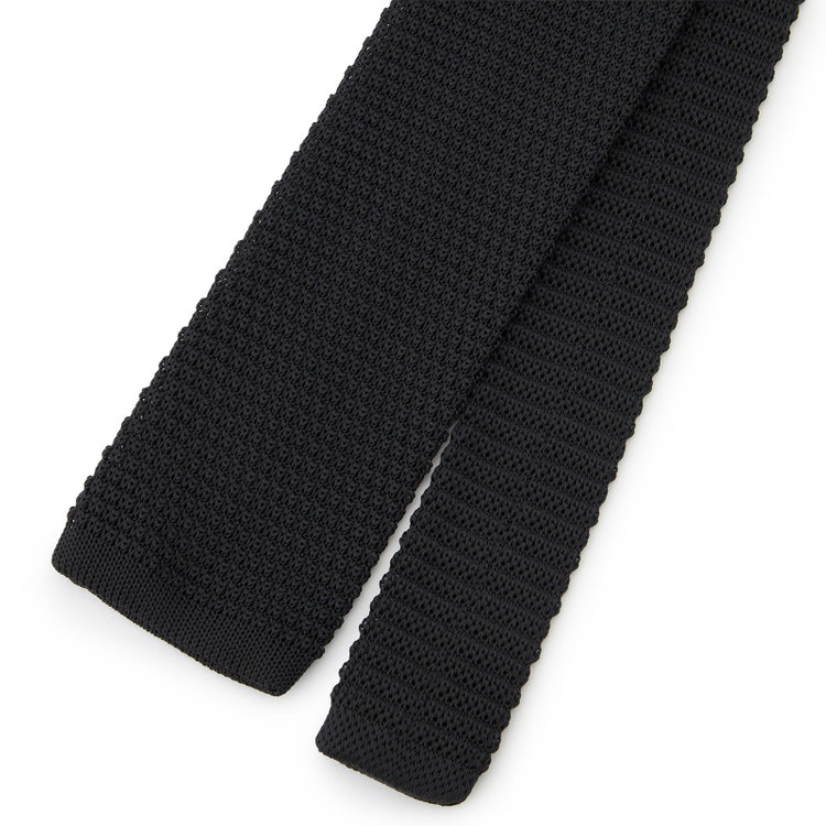 ジョンピアースブラック 【JOHN PEARSE】ニットネクタイ 7.0cm幅/ブラック/ウォッシャブル その他