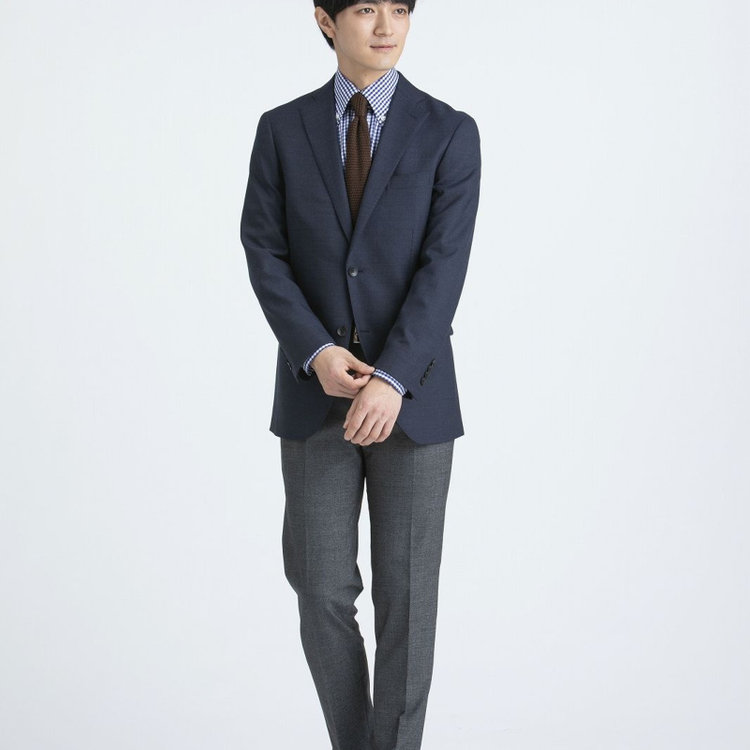 ＪＰ コンフォート 【JOHN PEARSE comfort】【秋冬】7WAY コーディネイトパンツ付き/2釦シングルスリーピーススーツ ショートタック/ネイビー×ソリッド+グレーパンツ/ULTRA MOVE/ウエストシャーリング/ウォッシャブル/ストレッチ ネイビー系(紺)