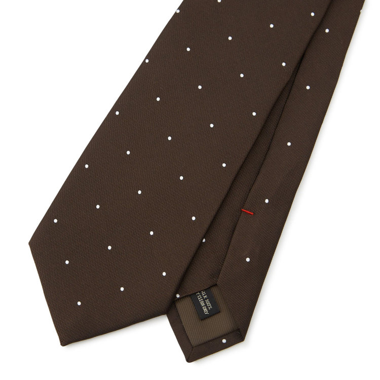 ドナートヴィンチ 【名品】【Donato Vinci Italy】シルクドットネクタイ 8.5cm;幅/ブラウン/MADE IN JAPAN その他