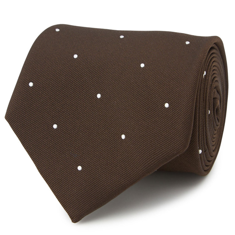 ドナートヴィンチ 【名品】【Donato Vinci Italy】シルクドットネクタイ 8.5cm;幅/ブラウン/MADE IN JAPAN その他