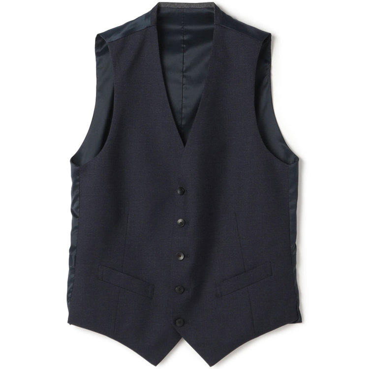ＪＰ コンフォート 【JOHN PEARSE comfort】【年間】7WAY コーディネイトパンツ付き/2釦シングルスリーピーススーツ ショートタック/ネイビー×ソリッド+グレーパンツ/ウエストシャーリング/ウォッシャブル/ストレッチ/ULTRA MOVEM/※裾上げ必要 紺中間