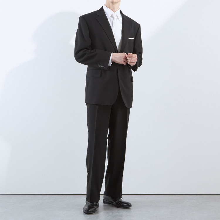 ソノタ（KONAKA用） 【大きいサイズ：K体】【RAGTIME】【秋冬】シングル2釦フォーマル/1タックパンツ/ウエストアジャスター仕様/※裾上げ必要 黒