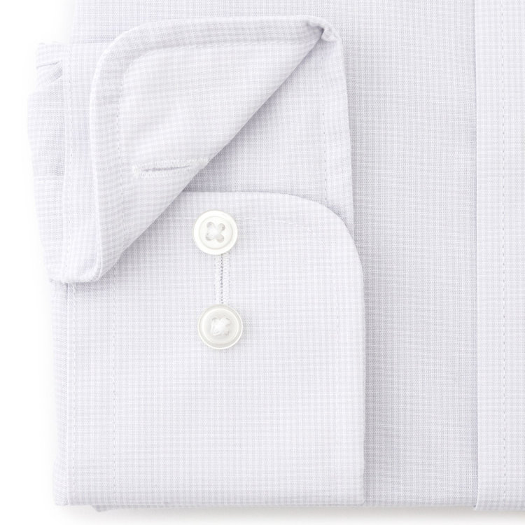 ＤＵＫＥ ＭＯＲＧＡ 【DUKEMORGAN】ワイドカラーワイシャツ/グレー＆ホワイト×チェック グレー系(灰)