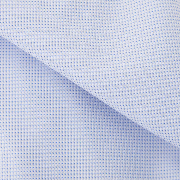 ドナートヴィンチウォモ 【Donato Vinci Italy Uomo】【STYLISH】【ノーアイロン】ボタンダウンドレスワイシャツ/ブルー×ドビー/ULTRA MOVE/オイルガード/ニット素材 青中間