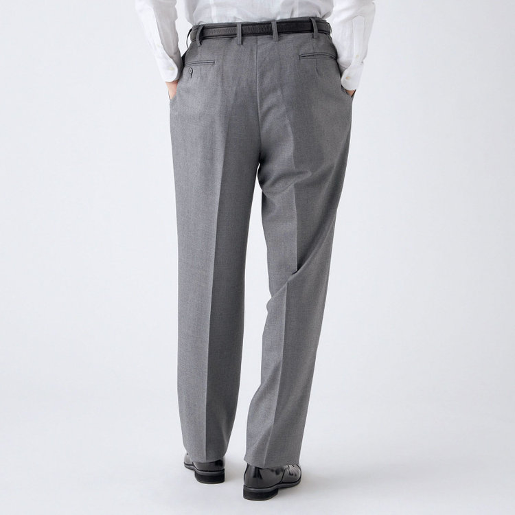 ソノタ（KONAKA用） 【L.O.X】【大きいサイズ】【秋冬】ウールブレンド 1タックパンツスラックス/ライトグレー/ウエストアジャスター仕様/※裾上げ必要 グレー淡色