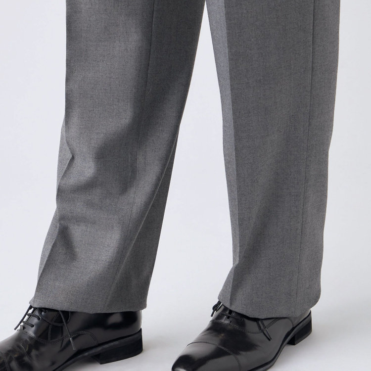 ソノタ（KONAKA用） 【L.O.X】【大きいサイズ】【秋冬】ウールブレンド 1タックパンツスラックス/ライトグレー/ウエストアジャスター仕様/※裾上げ必要 グレー淡色