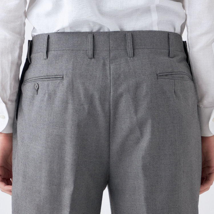 ソノタ（KONAKA用） 【L.O.X】【大きいサイズ】【秋冬】ウールブレンド 1タックパンツスラックス/ライトグレー/ウエストアジャスター仕様/※裾上げ必要 グレー淡色