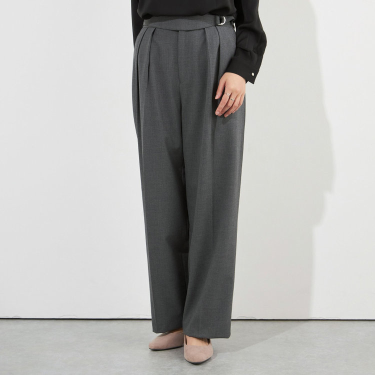 ナチュラル　ビューティー  【NATURAL BEAUTY】【年間】ワイドパンツ/グレー/※裾直し必要 グレー濃色