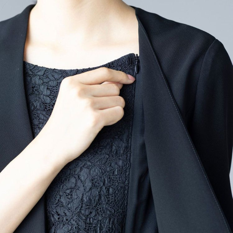 カンサイファム 【KANSAI YAMAMOTO FEMME】【年間】テーラード＋ボレロ風ワンピースレディースフォーマル 黒