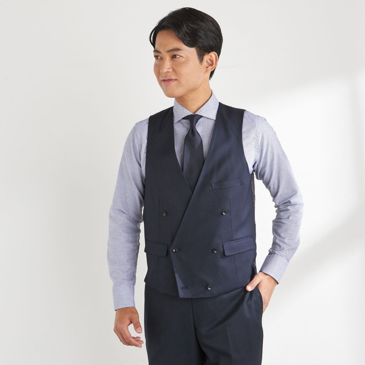 ＪＰセレクトライン 【JOHN PEARSE Black SELECT LINE】【年間】スリーピース2釦シングル0タックスーツ/ネイビー/※裾上げ必要 紺中間