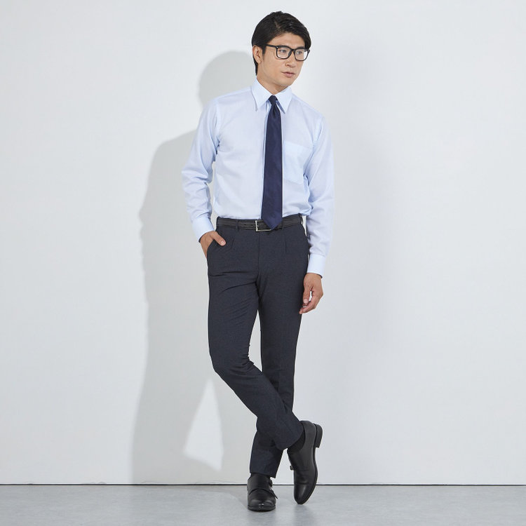 ＪＰコンフォート ネイビー 【JOHN PEARSE comfort navy】【秋冬】1タックパンツ/ネイビー×DENIM LOOK/ウエストムーブ仕様/ULTRA MOVE/※裾上げ必要 紺濃色