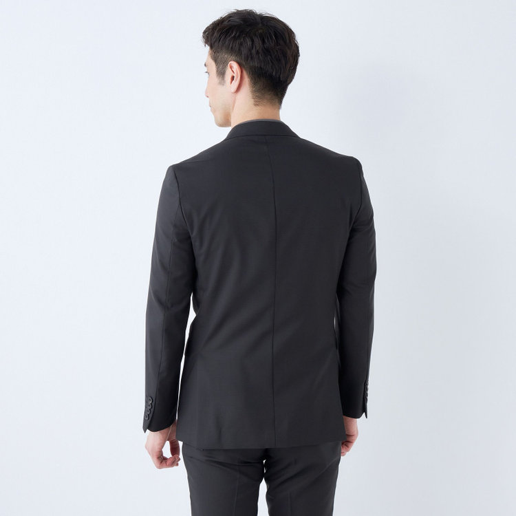 ＪＰ コンフォート 【JOHN PEARSE comfort】【春夏】2釦シングルスーツ ショートタック/ブラック×シャドーチェック/REAL BLACK/NEW ZEALAND WOOLSHOWER CLEAN/SustainaBee Wool/※裾上げ必要 黒
