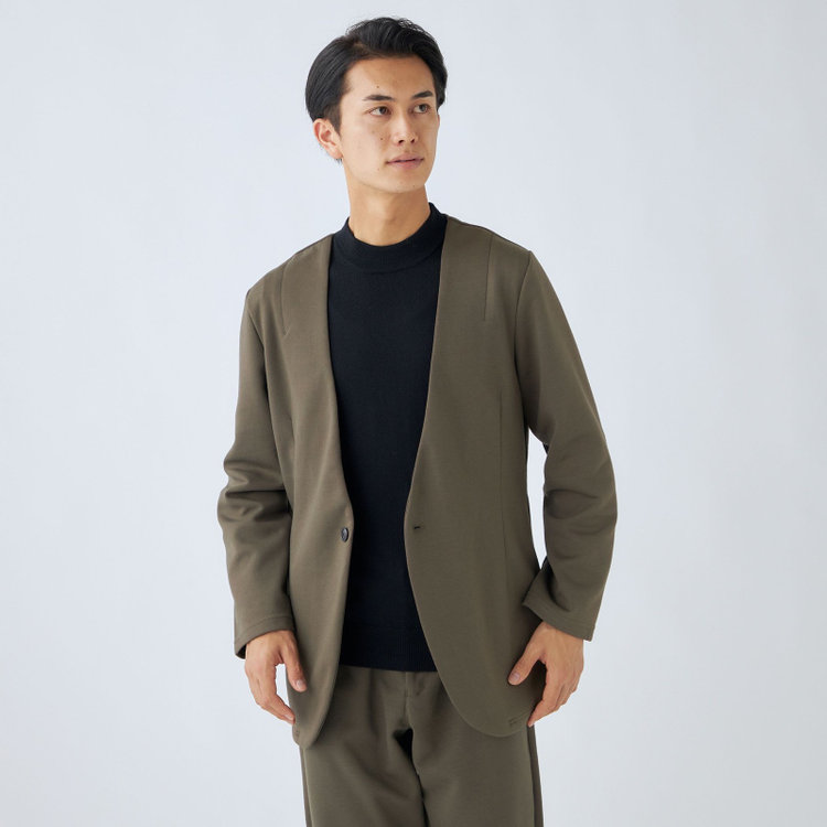 ＵＷＳ ＨＯＭＥ 【ULTRA WORK SUIT/HOME LINE】【秋冬】セットアップ1釦ノーカラージャケット/カーキ カーキ系
