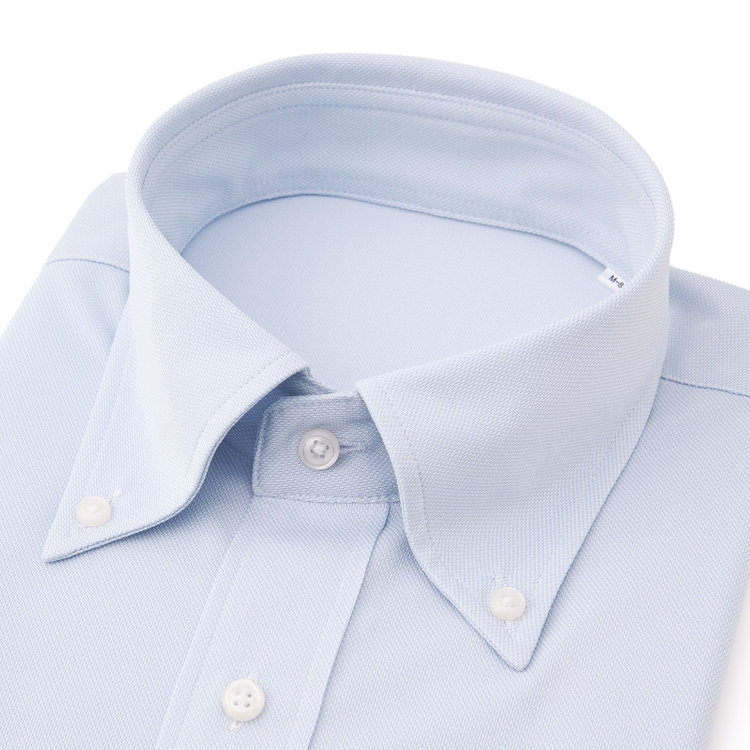 ＪＰコンフォート ネイビー 【軽涼】【JOHN PEARSE comfort navy】ボタンダウンカラーワイシャツ/ブルー×ドビー/ULTRA LIGHT SPEC/ULTRA MOVE「ニット素材」「ノーアイロン」「ストレッチ」「高通気性」 青淡色
