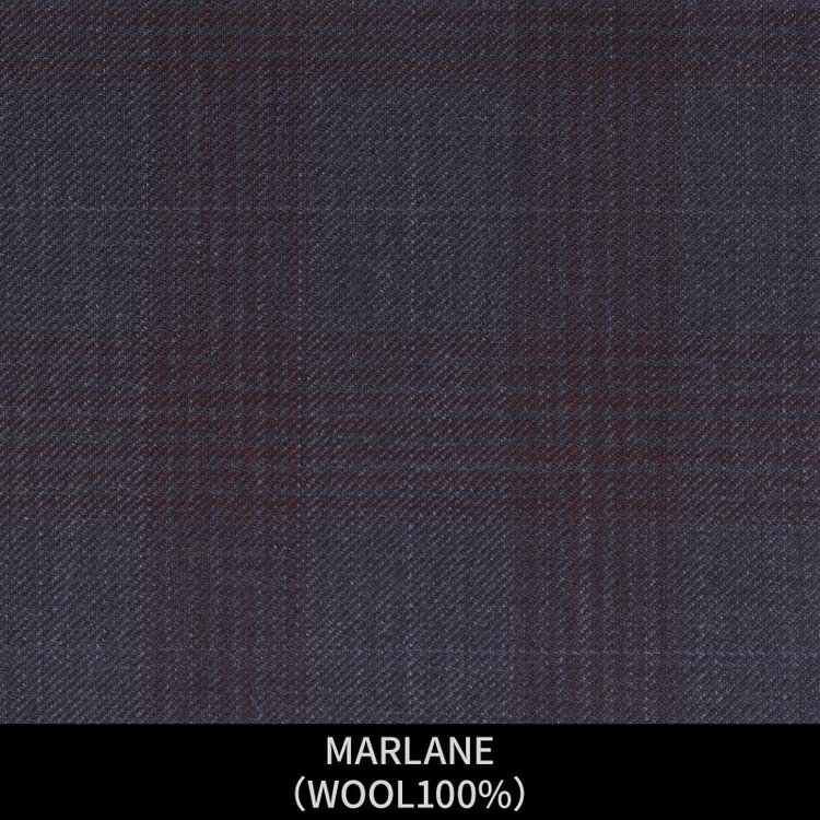 ジョンピアース 【パターンオーダー】【JOHN PEARSE WHITE 4釦1掛ダブル】【秋冬】スーツ/MARLANE/ネイビー×チェック(WOOL100%) ネイビー系(紺)