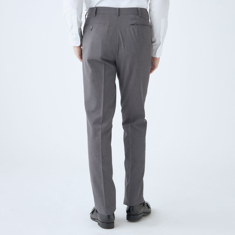 ジョンピアースブラック 【JOHN PEARSE Black SELECT LINE】【春夏】機能性ポリエステル 0タックパンツ/グレー/ウエストムーブ仕様/ULTRA MOVE/※裾上げ必要 グレー中間