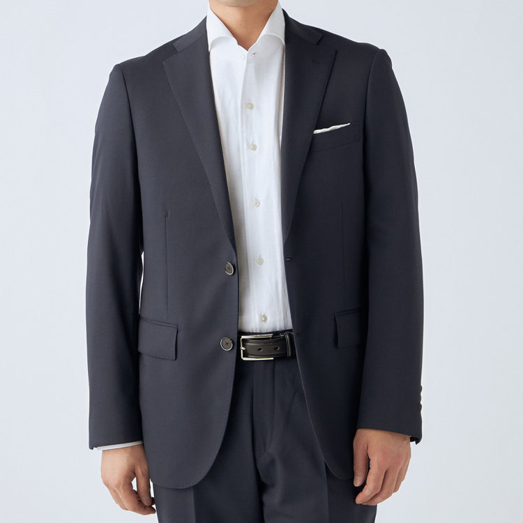 ＪＰ コンフォート 【ULTRA MOVE CROSS】【JOHN PEARSE comfort】【年間】2釦シングルジャケット/ネイビー×カルゼ 紺濃色