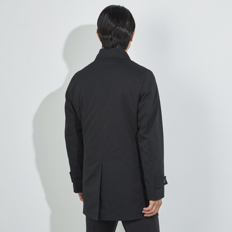 ジョンピアースブラック 【JOHN PEARSE Black】【秋冬】ステンカラーコート/ブラック/撥水加工 黒