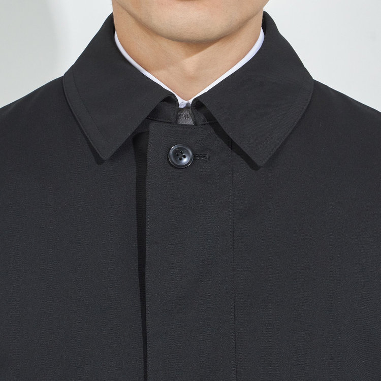 ジョンピアースブラック 【JOHN PEARSE Black】【秋冬】ステンカラーコート/ブラック/撥水加工 黒