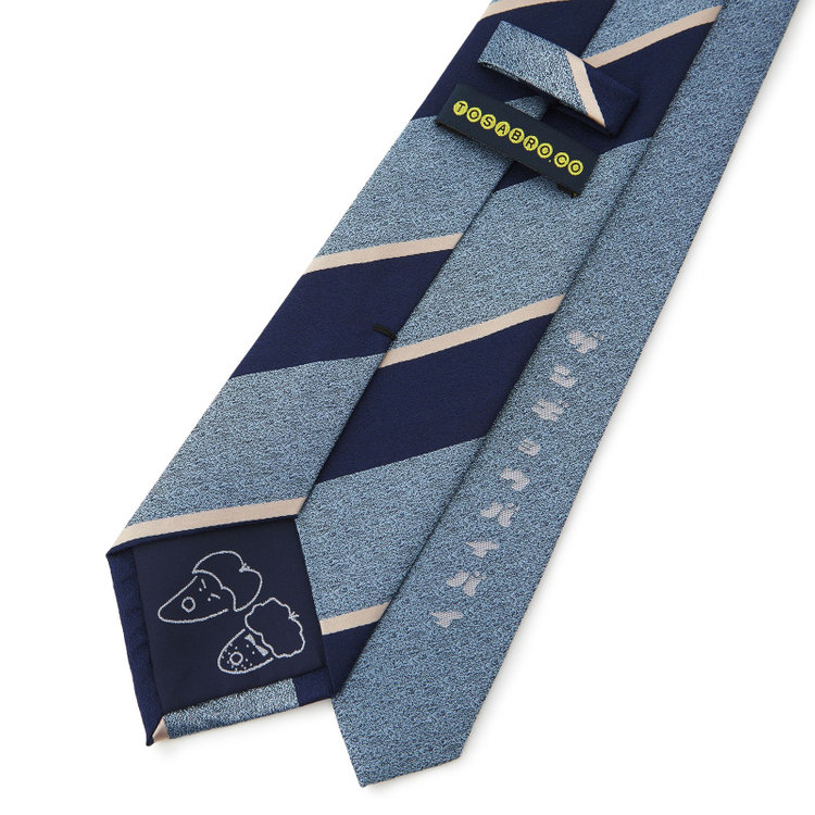 ソノタ（KONAKA用） 土佐兄弟コラボネクタイ＜社会人応援＞【弟】シルクブレンドストライプネクタイ/ブルー×ネイビー/「ザンギョウバイバイ」 その他