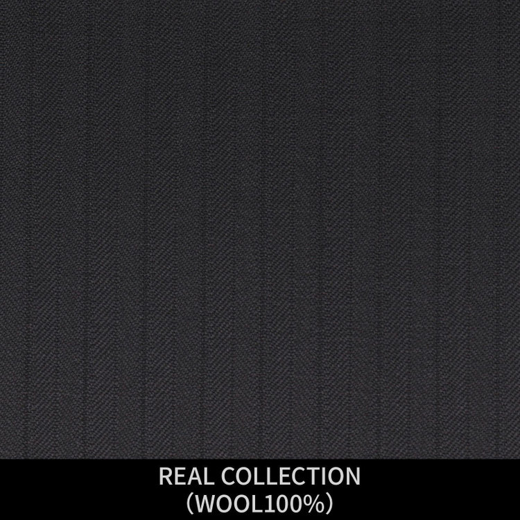 ジョンピアース 【パターンオーダー】【JOHN PEARSE WHITE 4釦1掛ダブル】【秋冬】スーツ/REAL COLLECTION/ブラック×シャドーストライプ(WOOL100%) ブラック系(黒)